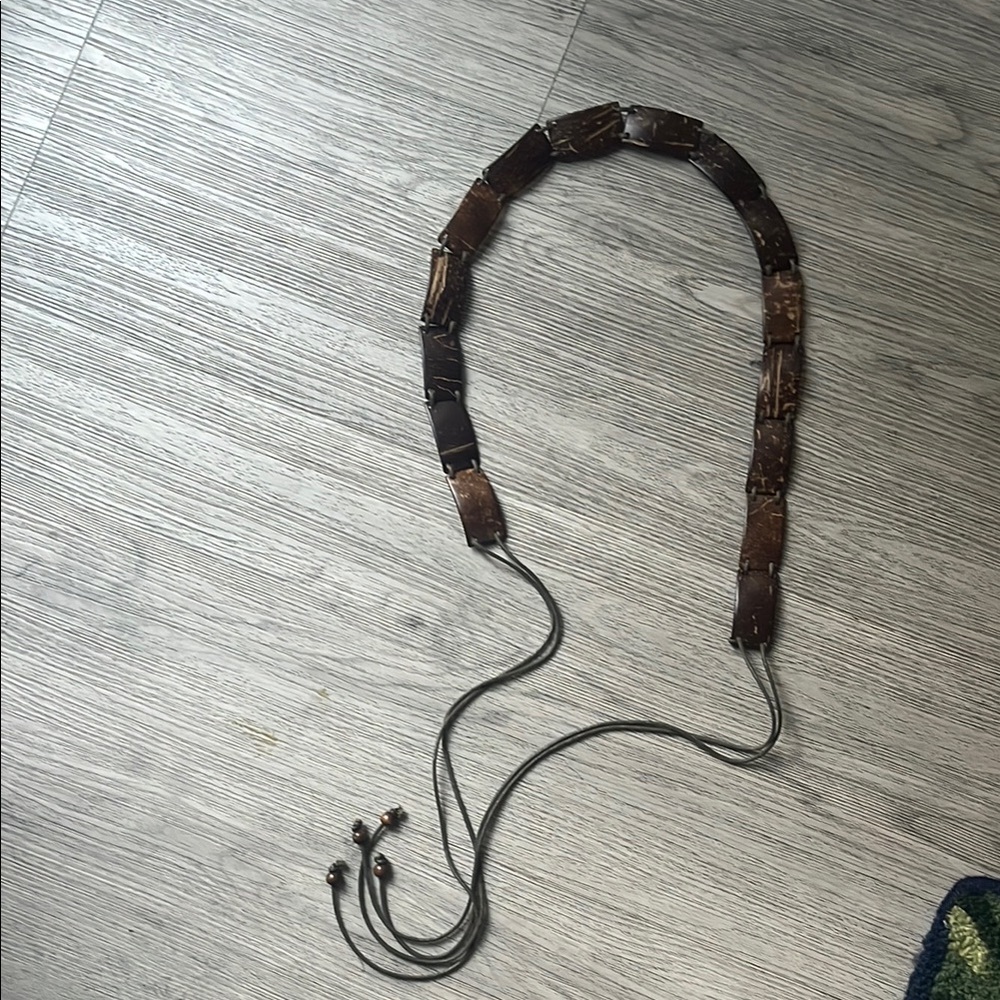 Brown coconut belt with Adjustable Cord